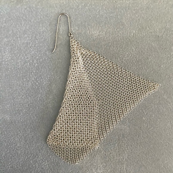 Tiffany & Co. Elsa Peretti Silver Mesh Scarf Necklace with Matching Earrings - Picture 7 of 16